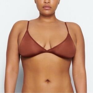 SKIMS Jelly Sheer Seamed Triangle Bralette in Saffron